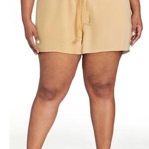 Secret Treasures High Waist Light Yellow Shorts and Cropped Tee Shirt Set